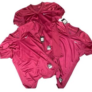 NWT Lot Of 3 Nike Stock Vapor Boys Maroon Plain Practice Football Jerseys Sz 2XL